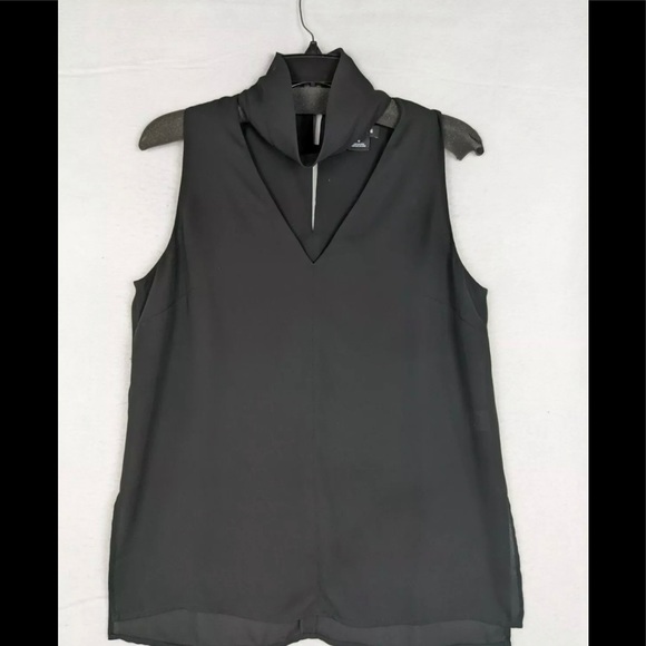 Trouvé Black Choker collar v-neck tank Small - Picture 2 of 5